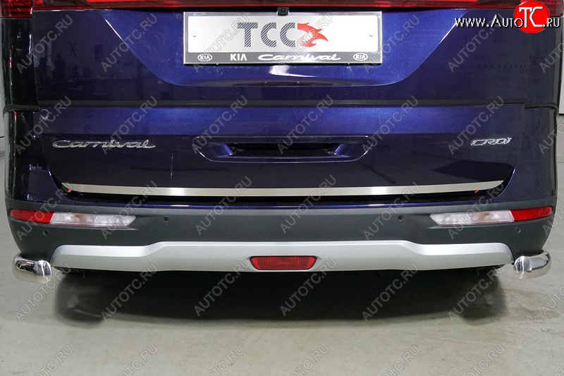 3 499 р. Накладка на заднюю дверь, ТСС Тюнинг  KIA Carnival  KA4 (2020-2023) минивэн дорестайлинг (лист шлифованный)  с доставкой в г. Воронеж