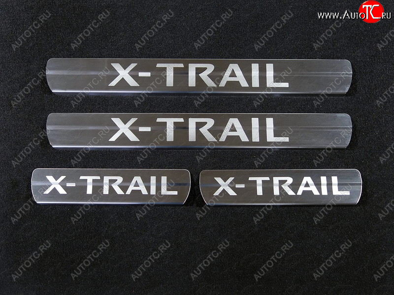4 999 р. Накладки на пороги, ТСС Тюнинг  Nissan X-trail  3 T32 (2013-2018) дорестайлинг (лист шлифованный надпись X-Trai)  с доставкой в г. Воронеж