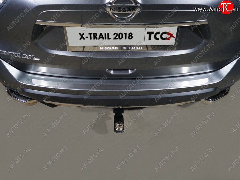 1 799 р. Накладка на задний бампер, ТСС Тюнинг  Nissan X-trail  3 T32 (2017-2022) рестайлинг (Лист шлифованный)  с доставкой в г. Воронеж