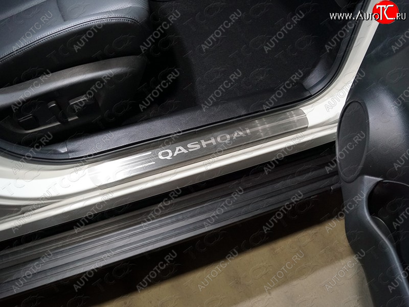 4 649 р. Накладки на пороги, ТСС Тюнинг  Nissan Qashqai  2 (2017-2022) J11 рестайлинг (лист шлифованный надпись Qashqai)  с доставкой в г. Воронеж