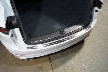 Накладка на задний бампер, ТСС Тюнинг Porsche Cayenne PO536 (2018-2025) ( лист шлифованный надпись Porsche)