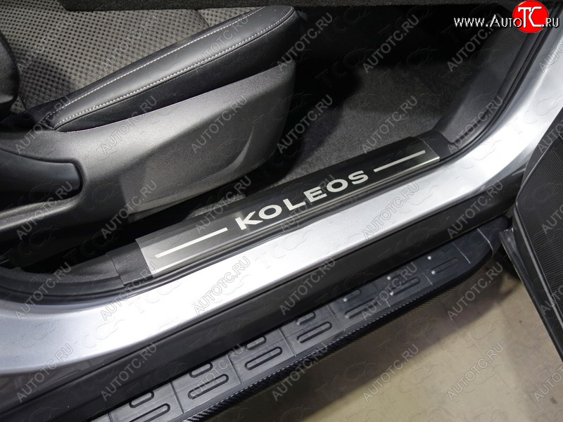 4 849 р. Накладки на пластиковые пороги, ТСС Тюнинг  Renault Koleos  2 (2016-2025) (лист шлифованный надпись Koleos)  с доставкой в г. Воронеж