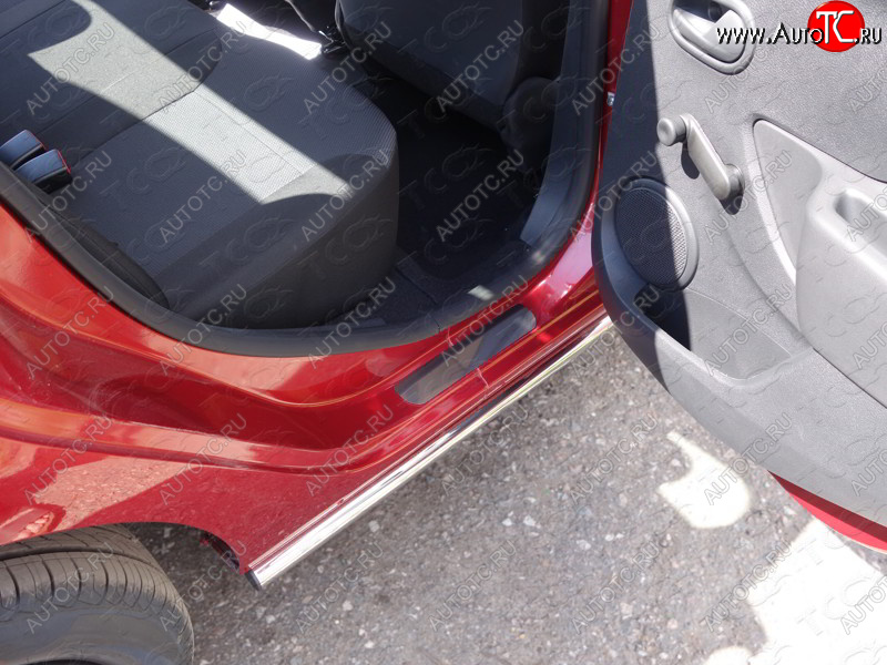 3 999 р. Накладки на пороги, ТСС Тюнинг  Renault Sandero Stepway  (B8) (2014-2018) дорестайлинг (лист шлифованный)  с доставкой в г. Воронеж