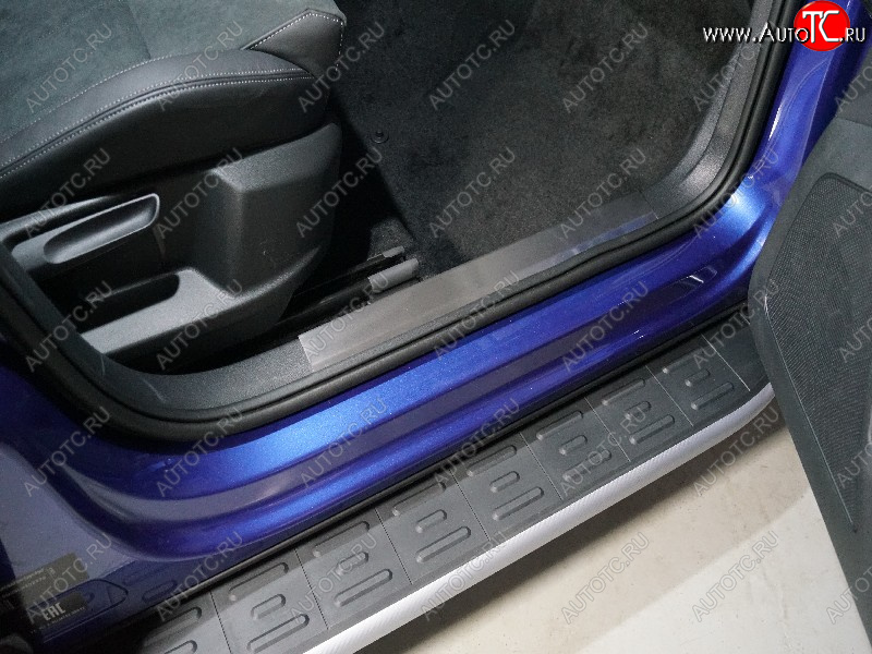 2 199 р. Накладки на пластиковые пороги, ТСС Тюнинг  Skoda Karoq  NU7 (2020-2025) рестайлинг  с доставкой в г. Воронеж