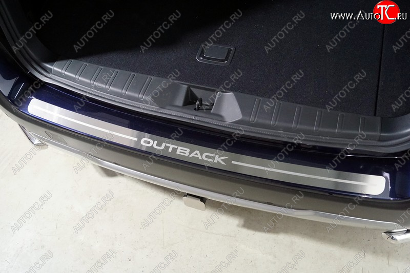3 799 р. Накладка на задний бампер, ТСС Тюнинг  Subaru Outback  BS/B15 (2017-2021) рестайлинг универсал (лист шлифованный надпись Outback)  с доставкой в г. Воронеж