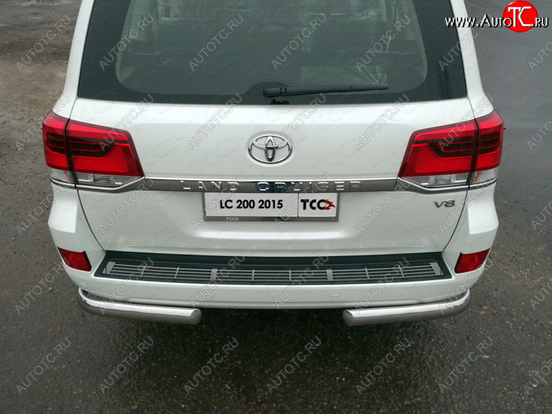 7 999 р. Накладка на задний бампер, ТСС Тюнинг  Toyota Land Cruiser  200 (2015-2021) 2-ой рестайлинг (лист)  с доставкой в г. Воронеж
