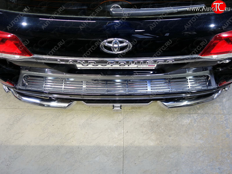 7 999 р. Накладка на задний бампер, ТСС Тюнинг  Toyota Land Cruiser  200 (2015-2021) 2-ой рестайлинг (Лист)  с доставкой в г. Воронеж