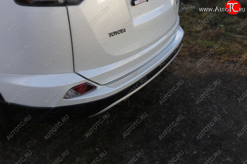 2 999 р. Накладки на задний бампер, ТСС Тюнинг Toyota RAV4 XA40 5 дв. рестайлинг (2015-2019) (лист шлифованный)  с доставкой в г. Воронеж