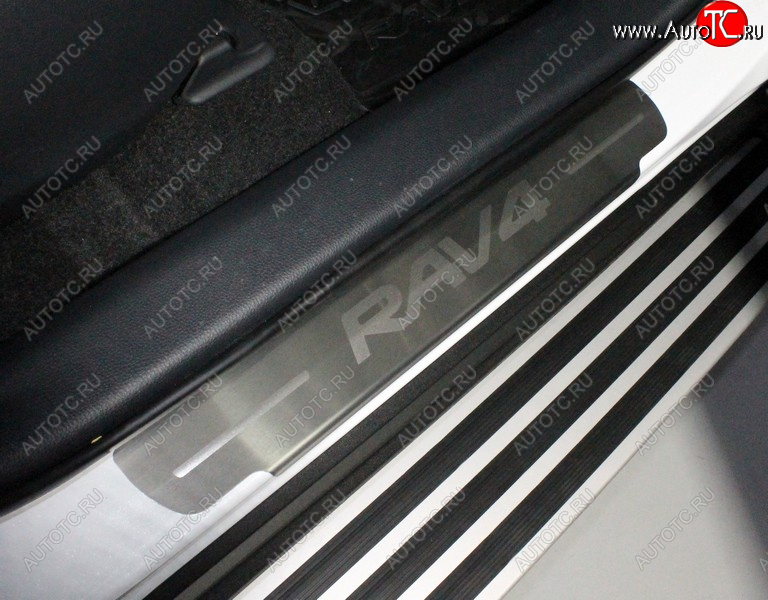 4 599 р. Накладки на пороги ТСС Тюнинг  Toyota RAV4  XA50 (2018-2025) 5 дв. дорестайлинг (лист шлифованный надпись RAV4)  с доставкой в г. Воронеж