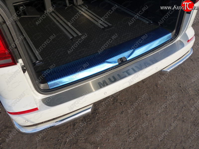 5 999 р. Накладка на задний бампер, ТСС Тюнинг  Volkswagen Multivan ( T5,  T6) (2009-2019) рестайлинг, дорестайлинг (лист шлифованный с надписью Multivan)  с доставкой в г. Воронеж