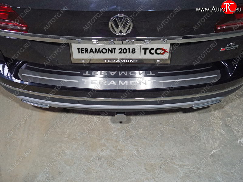 4 999 р. Накладка на задний бампер, ТСС Тюнинг  Volkswagen Teramont  CA1 (2016-2020) дорестайлинг ( лист шлифованный надпись Teramont)  с доставкой в г. Воронеж