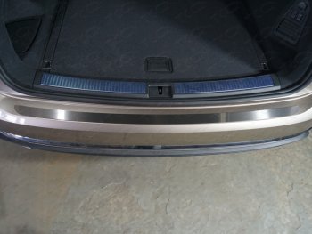 Накладка на задний бампер, ТСС Тюнинг Volkswagen Touareg  3 CR (2018-2022) дорестайлинг (Лист шлифованный)
