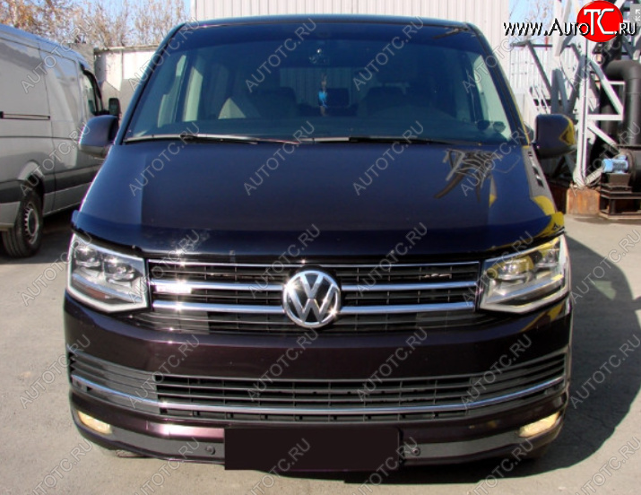 3 299 р. Дефлектор капота SIM  Volkswagen Transporter  T6 (2015-2019) дорестайлинг  с доставкой в г. Воронеж