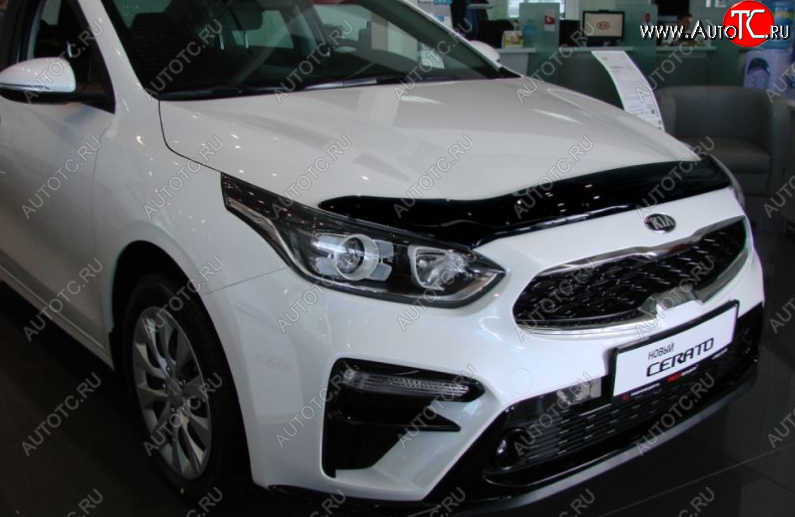 3 299 р. Дефлектор капота SIM  KIA Cerato  4 BD (2018-2021) дорестайлинг седан, дорестайлинг, хэтчбэк  с доставкой в г. Воронеж