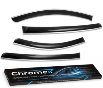 Дефлекторы окон хром GEELY SX11 2019-, 4шт., ветровики CHROMEX  Джили Кулрей Chromex chromex.63038