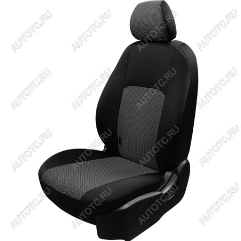 5 749 р. Комплект чехлов для сидений (РЗС 40/60 2П Жаккард) Дублин Lord Autofashion Hyundai Accent седан ТагАЗ (2001-2012) (черный, вставка Зигзаг серая)  с доставкой в г. Воронеж
