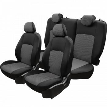 5 749 р. Комплект чехлов для сидений (РЗС 40/60 2П Жаккард) Дублин Lord Autofashion Hyundai Accent седан ТагАЗ (2001-2012) (черный, вставка Зигзаг серая)  с доставкой в г. Воронеж. Увеличить фотографию 2