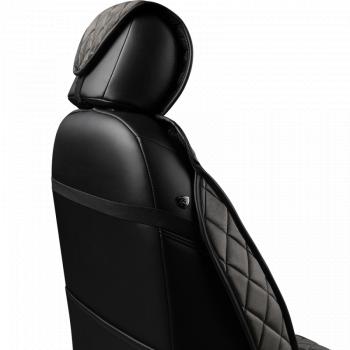 3 099 р. Накидка на сиденье (1 место Хами) ФЕНИКС ст РОМБ Lord Autofashion   (темно-серый, строчка серая)  с доставкой в г. Воронеж. Увеличить фотографию 7