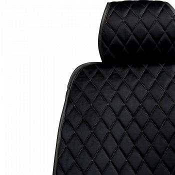2 349 р. Накидка на сиденье (1 место Хами) ФЕНИКС ст РОМБ Lord Autofashion   (черный, строчка бежевая)  с доставкой в г. Воронеж. Увеличить фотографию 7