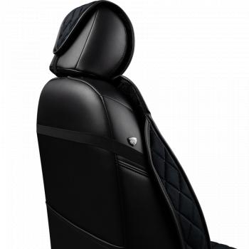 2 349 р. Накидка на сиденье (1 место Хами) ФЕНИКС ст РОМБ Lord Autofashion   (черный, строчка бежевая)  с доставкой в г. Воронеж. Увеличить фотографию 8