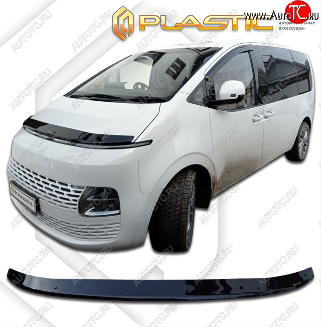 2 079 р. Дефлектор капота CA-Plastic  Hyundai Staria  US4 (2021-2022) (classic черный, без надписи)  с доставкой в г. Воронеж