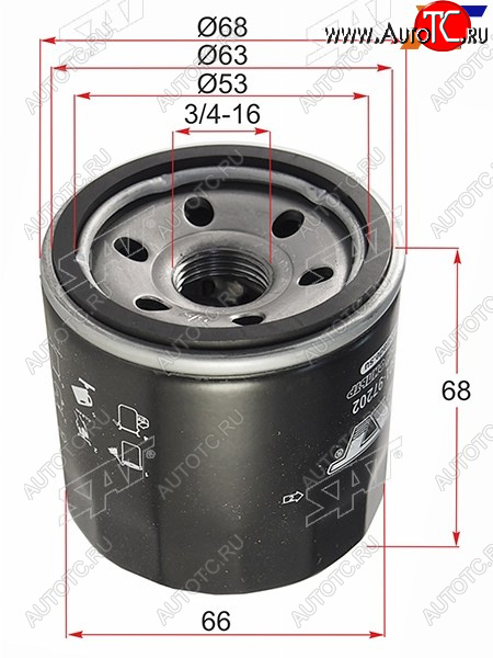 213 р. Фильтр масляный TOYOTA CAMI HCEJK3VEK3VTDUET EJDEEJVEK3VESPARKYDAIHATSU TERIOS K3VE SAT ST-15601-97202  с доставкой в г. Воронеж