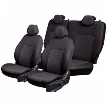 6 799 р. Комплект чехлов для сидений (РЗС 60/40 2П+1Г жаккард) Дублин Lord Autofashion Chevrolet Cruze J300 седан рестайлинг (2012-2015) (черный, вставка Стежок серая, строчка черная)  с доставкой в г. Воронеж. Увеличить фотографию 2