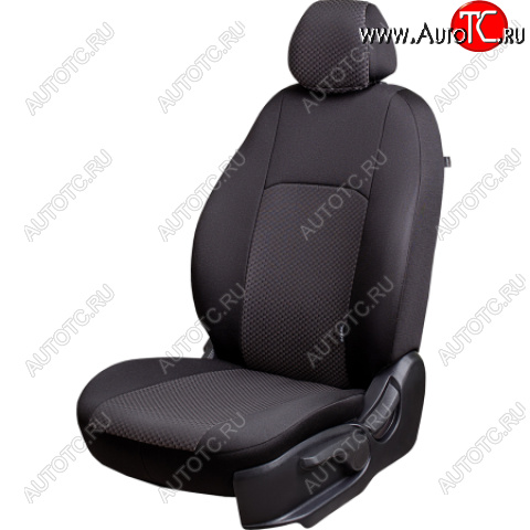 6 799 р. Комплект чехлов для сидений (РЗС 60/40 2П+1Г жаккард) Дублин Lord Autofashion Chevrolet Cruze J300 седан рестайлинг (2012-2015) (черный, вставка Стежок серая, строчка черная)  с доставкой в г. Воронеж