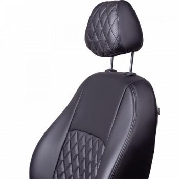 9 699 р. Комплект чехлов для сидений (ЦЗС Илана+Орегон) ТУРИН ст РОМБ Lord Autofashion  Daewoo Matiz  M150 (2000-2016) рестайлинг (черный, вставка черная, строчка черная)  с доставкой в г. Воронеж. Увеличить фотографию 6