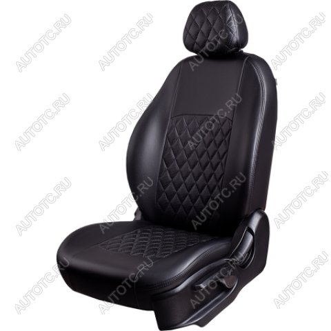 9 699 р. Комплект чехлов для сидений (ЦЗС Илана+Орегон) ТУРИН ст РОМБ Lord Autofashion  Daewoo Matiz  M150 (2000-2016) рестайлинг (черный, вставка черная, строчка черная)  с доставкой в г. Воронеж