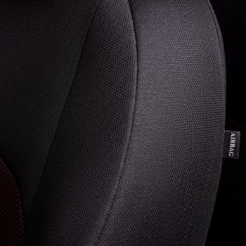 6 799 р. Комплект чехлов для сидений (ЦЗС Жаккард) Дублин Lord Autofashion  Daewoo Nexia  дорестайлинг (1995-2008) (черный, вставка Ёж красная)  с доставкой в г. Воронеж. Увеличить фотографию 5