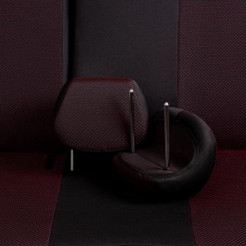 6 799 р. Комплект чехлов для сидений (ЦЗС Жаккард) Дублин Lord Autofashion  Daewoo Nexia  дорестайлинг (1995-2008) (черный, вставка Ёж красная)  с доставкой в г. Воронеж. Увеличить фотографию 8