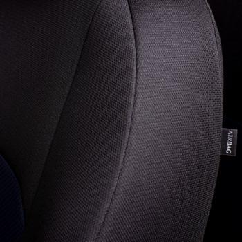 6 799 р. Комплект чехлов для сидений (ЦЗС 2Г Жаккард) Дублин Lord Autofashion  Daewoo Nexia  рестайлинг (2008-2015) (черный, вставка Ёж синяя)  с доставкой в г. Воронеж. Увеличить фотографию 5