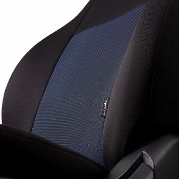 6 799 р. Комплект чехлов для сидений (ЦЗС 2Г Жаккард) Дублин Lord Autofashion  Daewoo Nexia  рестайлинг (2008-2015) (черный, вставка Ёж синяя)  с доставкой в г. Воронеж. Увеличить фотографию 2