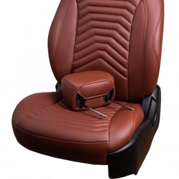 26 399 р. Комплект чехлов для сидений (к.Trend Spor РЗСиС 60/40-без подлок. 3Г Орегон) БАЙРОН ст ПРЕЗИДЕНТ Lord Autofashion  Ford Focus  3 (2010-2019) универсал дорестайлинг, хэтчбэк дорестайлинг, седан дорестайлинг, седан рестайлинг, универсал рестайлинг, хэтчбэк рестайлинг (коричневый, вставка коричневая+светло-коричневая, строчка светло-коричневая)  с доставкой в г. Воронеж. Увеличить фотографию 3