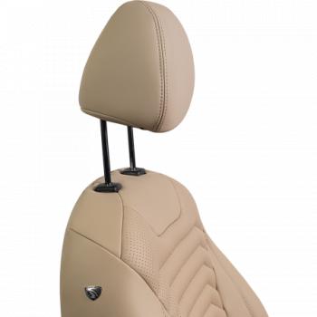 26 399 р. Комплект чехлов для сидений (к.Trend Spor РЗСиС 60/40-без подлок. 3Г Орегон) БАЙРОН ст ПРЕЗИДЕНТ Lord Autofashion  Ford Focus  3 (2010-2019) универсал дорестайлинг, хэтчбэк дорестайлинг, седан дорестайлинг, седан рестайлинг, универсал рестайлинг, хэтчбэк рестайлинг (бежевый, вставка бежевая, строчка бежевая)  с доставкой в г. Воронеж. Увеличить фотографию 3