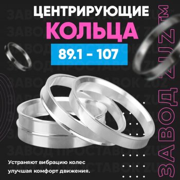 1 849 р. Центровочные кольца для дисков 89.1 - 107 (алюминиевые) 4шт. переходные центрирующие проставочные супинаторы на ступицу ЗАВОД ПРОСТАВОК ZUZ 89.1 - 107  с доставкой в г. Воронеж. Увеличить фотографию 1
