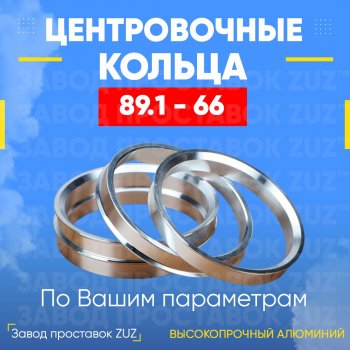1 849 р. Центровочные кольца для дисков 89.1 - 66 (алюминиевые) 4шт. переходные центрирующие проставочные супинаторы на ступицу ЗАВОД ПРОСТАВОК ZUZ 89.1 - 66  с доставкой в г. Воронеж. Увеличить фотографию 1