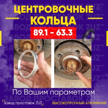 1 849 р. Центровочные кольца для дисков 89.1 - 63.3 (алюминиевые) 4шт. переходные центрирующие проставочные супинаторы на ступицу ЗАВОД ПРОСТАВОК ZUZ 89.1-63.3  с доставкой в г. Воронеж. Увеличить фотографию 1