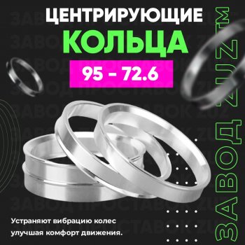 1 849 р. Центровочные кольца для дисков 95 - 72.6 (алюминиевые) 4шт. переходные центрирующие проставочные супинаторы на ступицу ЗАВОД ПРОСТАВОК ZUZ 95 - 72.6  с доставкой в г. Воронеж. Увеличить фотографию 1