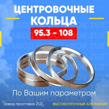 1 849 р. Центровочные кольца для дисков 95.3 - 108 (алюминиевые) 4шт. переходные центрирующие проставочные супинаторы на ступицу ЗАВОД ПРОСТАВОК ZUZ 95.3 - 108  с доставкой в г. Воронеж. Увеличить фотографию 1