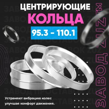 1 849 р. Центровочные кольца для дисков 95.3 - 110.1 (алюминиевые) 4шт. переходные центрирующие проставочные супинаторы на ступицу ЗАВОД ПРОСТАВОК ZUZ 95.3 - 110.1  с доставкой в г. Воронеж. Увеличить фотографию 1