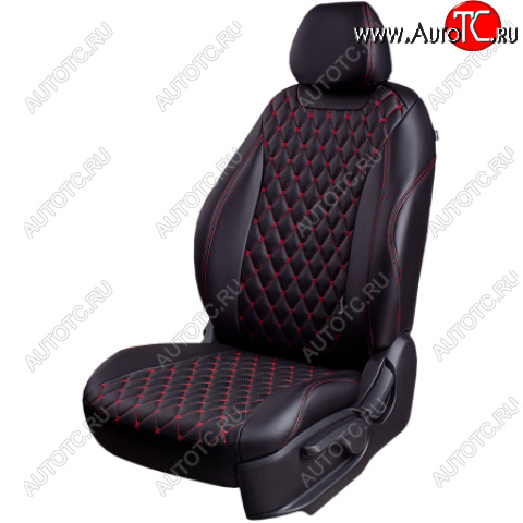 17 449 р. Комплект чехлов для сидений (РЗС 40/60, 3Г, Орегон) БАЙРОН Lord Autofashion  Audi A3  8PA хэтчбэк 5 дв. (2004-2013) 1-ый рестайлинг, 2-ой рестайлинг, 3-ий рестайлинг (черный, вставка черная, строчка красная )  с доставкой в г. Воронеж
