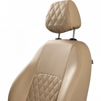 7 199 р. Комплект чехлов сидений Lord Auto(Экокожа)  Chevrolet Aveo ( T200,  T250) (2002-2011) хэтчбек 5 дв, седан, седан рестайлинг, хэтчбек 5 дв рестайлинг (Бежевый)  с доставкой в г. Воронеж. Увеличить фотографию 4