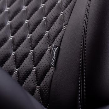 18 549 р. Комплект чехлов для сидений (РЗСиС 40/60 ЗГ Орегон) БАЙРОН Lord Autofashion  Chevrolet Spark  M300 (2010-2015), Ravon R2 (2016-2025) (черный, вставка черная, строчка темно-серая)  с доставкой в г. Воронеж. Увеличить фотографию 5