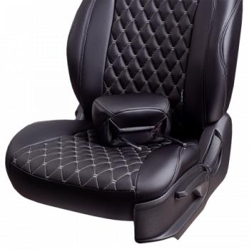 18 549 р. Комплект чехлов для сидений (РЗСиС 40/60 ЗГ Орегон) БАЙРОН Lord Autofashion  Chevrolet Spark  M300 (2010-2015), Ravon R2 (2016-2025) (черный, вставка черная, строчка темно-серая)  с доставкой в г. Воронеж. Увеличить фотографию 7