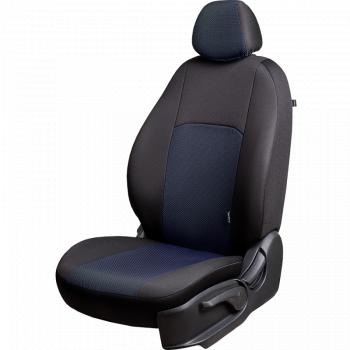 5 399 р. Чехлы для сидений (РЗСиС6040, ЖАККАРД) ДУБЛИН Lord Auto Ford Focus 3 седан рестайлинг (2014-2019) (черный/синий)  с доставкой в г. Воронеж. Увеличить фотографию 2
