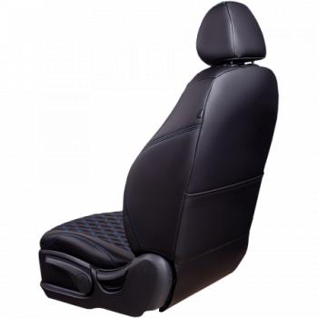13 949 р. Комплект чехлов для сидений (РЗС 60/40+подл.,3Г Орегон) БАЙРОН Lord Autofashion  Haval F7 (2018-2022)  дорестайлинг (черный, вставка черная, строчка синяя)  с доставкой в г. Воронеж. Увеличить фотографию 2