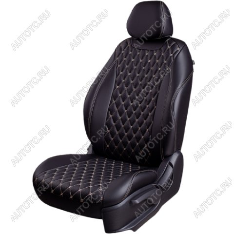 19 699 р. Комплект чехлов для сидений (РЗС 60/40 3Г Орегон) БАЙРОН Lord Autofashion  KIA Rio  2 JB (2005-2011) дорестайлинг седан, дорестайлинг, хэтчбэк 5 дв., рестайлинг седан, рестайлинг, хэтчбэк 5 дв. (черный, вставка черная, строчка бежевая)  с доставкой в г. Воронеж
