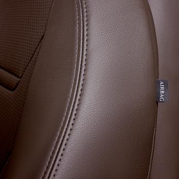 11 899 р. Комплект чехлов для сидений (РЗС 60/40 2Г Орегон) ТУРИН-2 Lord Autofashion  KIA Rio  3 QB (2011-2017) дорестайлинг седан, рестайлинг седан (темно-коричневый,  вставка темно-коричневая/темно-коричневая, строчка темно-коричневая)  с доставкой в г. Воронеж. Увеличить фотографию 4
